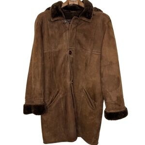 Hide Society Canada Sheapskin Long Coat Brown Size 42 (XL)